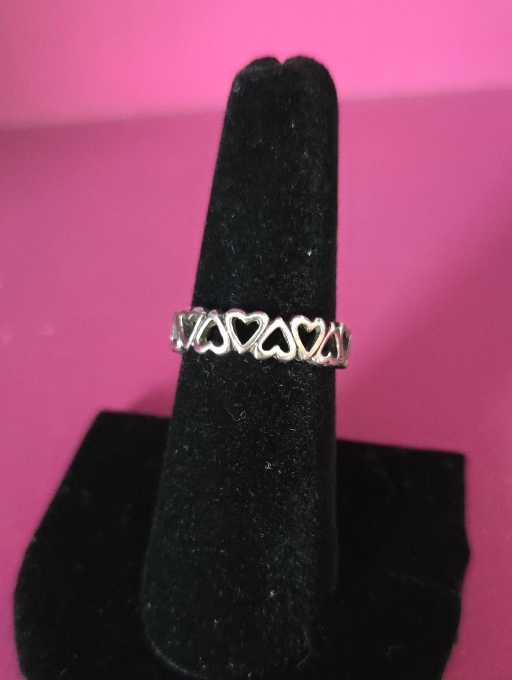 Vintage Sterling Silver 12 Twelve Hearts Ring Size 6.5